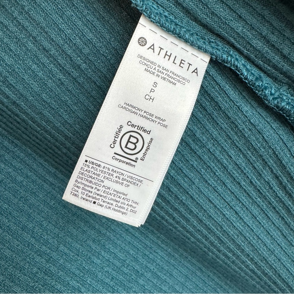 Athleta Teal Harmony Pose Wrap Cardigan Small - Picture 5 of 6
